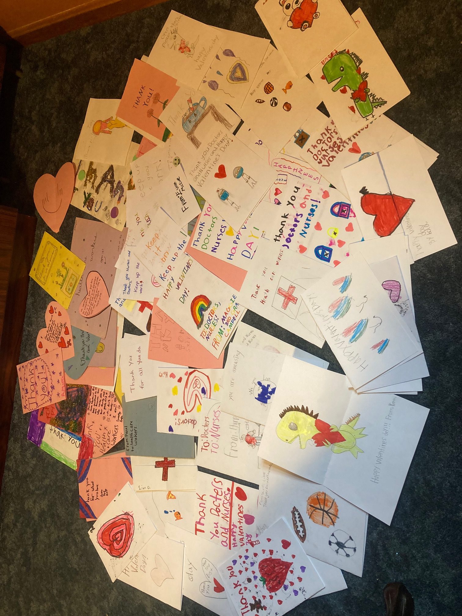 Cards of Appreciation from Mrs. Saucier's and Mrs. Gardner's classes, and others too